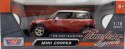 Mini Cooper 1:18 model Motormax 73114 czerwony