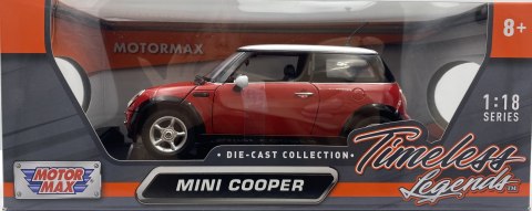 Mini Cooper 1:18 model Motormax 73114 czerwony Mini Cooper 1:18 model Motormax 73114 czerwony