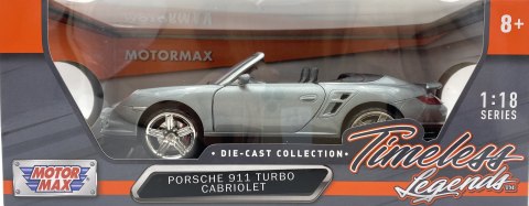PORSCHE 911 Turbo Cabrio 1:18 model Motormax 73183 szary PORSCHE 911 Turbo Cabrio 1:18 model Motormax 73183 szary