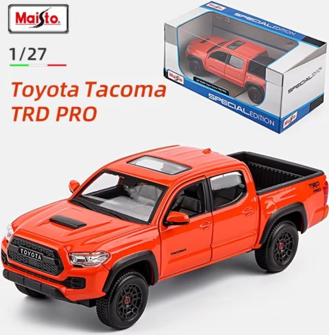 TOYOTA Tacoma TRD 2023 pickup 1:27 model Maisto 32910 pomarańczowy TOYOTA Tacoma TRD 2023 pickup 1:27 model Maisto 32910 pomarańczowy