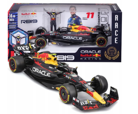 Bolid F1 Red Bull RB19 #11 S. Perez Bburago 1:24 28036 z figurką kierowcy Bolid F1 Red Bull RB19 #11 S. Perez Bburago 1:24 28036 z figurką kierowcy