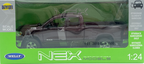RAM 1500 Hemi 2019 Bighorn pickup model Welly 1:27 bordowy RAM 1500 Hemi 2019 Bighorn pickup model Welly 1:27 bordowy