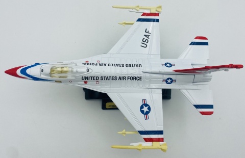 Samolot F-16 Fighting Falcon duży model podstawka METAL Motormax biały z uzbrojeniem Samolot F-16 Fighting Falcon duży model podstawka METAL Motormax biały z uzbrojeniem