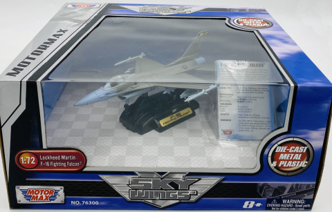 Samolot F-16 Fighting Falcon duży model podstawka METAL Motormax z uzbrojeniem Samolot F-16 Fighting Falcon duży model podstawka METAL Motormax z uzbrojeniem