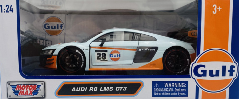 Audi R8 LMS GT3 GULF Livery model 1:24 Motormax 79667 Audi R8 LMS GT3 GULF Livery model 1:24 Motormax 79667