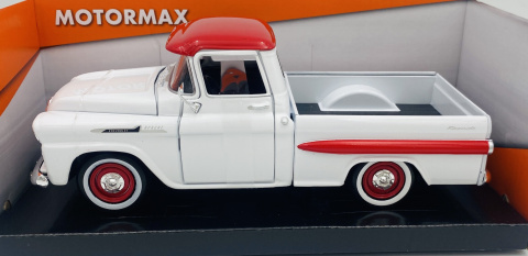 Chevy Apache Fleetside Pickup 1:24 Motormax 79311 biały - czerwony dach Chevy Apache Fleetside Pickup 1:24 Motormax 79311 biały - czerwony dach