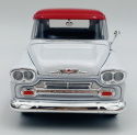 Chevy Apache Fleetside Pickup 1:24 Motormax 79311 biały - czerwony dach
