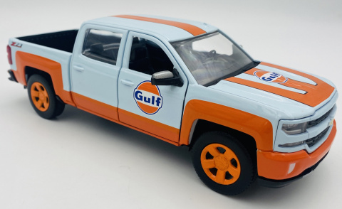 Chevy Silverado 1500 LT Z71 Crew Cab GULF Livery model 1:27 Motormax 79666 Chevy Silverado 1500 LT Z71 Crew Cab GULF Livery model 1:27 Motormax 79666