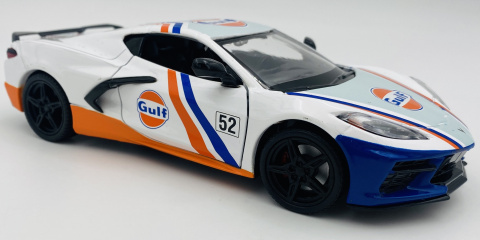 Corvette C8 2020 Gulf Livery model 1:24 Motormax 79664 Corvette C8 2020 Gulf Livery model 1:24 Motormax 79664