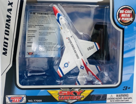 General Dynamics F-16 Fighting Falcon model podstawka METAL Motormax General Dynamics F-16 Fighting Falcon model podstawka METAL Motormax