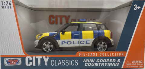 MINI Cooper S Countryman Police Policja model 1:24 Motormax 79751 MINI Cooper S Countryman Police Policja model 1:24 Motormax 79751