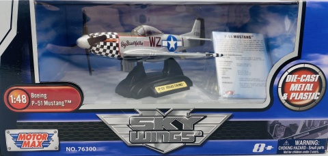 North American P-51 Mustang duży model METAL podstawka Motormax 76370 1:48 North American P-51 Mustang duży model METAL podstawka Motormax 76370 1:48