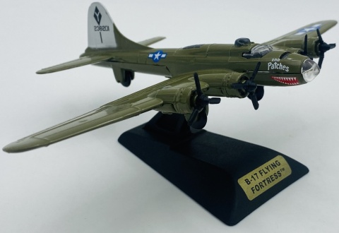 Samolot Boeing B-17 Flying Fortress model podstawka METAL Motormax zielony Samolot Boeing B-17 Flying Fortress model podstawka METAL Motormax zielony