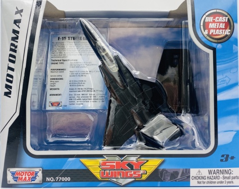 Samolot Boeing F-15 Strike Eagle model podstawka METAL Motormax czarny Samolot Boeing F-15 Strike Eagle model podstawka METAL Motormax czarny