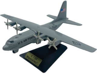 Samolot Lockheed C-130 Hercules model podstawka METAL Motormax szary