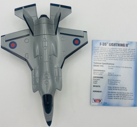 Samolot Lockheed Martin F-35 Lightning II GB model podstawka METAL Motormax Samolot Lockheed Martin F-35 Lightning II GB model podstawka METAL Motormax