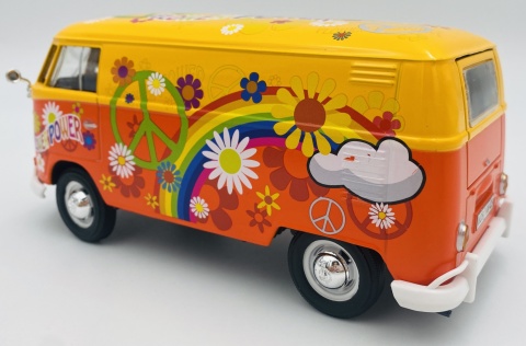 VW Type 2 T1 Flower Power 1:24 Motormax 79563 pomarańczowy VW Type 2 T1 Flower Power 1:24 Motormax 79563 pomarańczowy