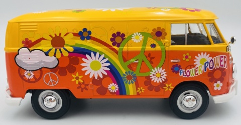 VW Type 2 T1 Flower Power 1:24 Motormax 79563 pomarańczowy VW Type 2 T1 Flower Power 1:24 Motormax 79563 pomarańczowy