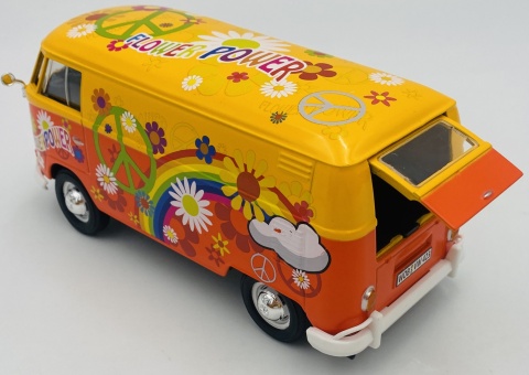 VW Type 2 T1 Flower Power 1:24 Motormax 79563 pomarańczowy VW Type 2 T1 Flower Power 1:24 Motormax 79563 pomarańczowy
