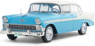 CHEVROLET Bel Air Sedan 1956 model 1/24 WhiteBox 124248 niebieski