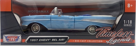 Chevrolet Bel Air 1957 1:18 model Motormax 73175 niebieski Chevrolet Bel Air 1957 1:18 model Motormax 73175 niebieski