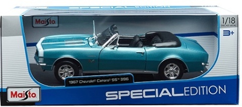 Chevrolet CAMARO SS 396 1967 1:18 Maisto 31684 jasny zielony Chevrolet CAMARO SS 396 1967 1:18 Maisto 31684 jasny zielony
