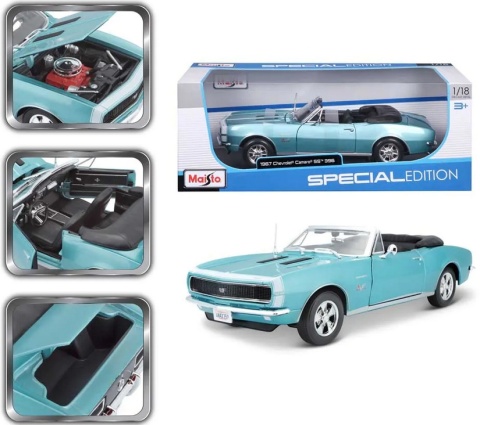 Chevrolet CAMARO SS 396 1967 1:18 Maisto 31684 jasny zielony Chevrolet CAMARO SS 396 1967 1:18 Maisto 31684 jasny zielony