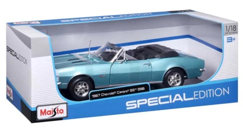 Chevrolet CAMARO SS 396 1967 1:18 Maisto 31684 jasny zielony Chevrolet CAMARO SS 396 1967 1:18 Maisto 31684 jasny zielony