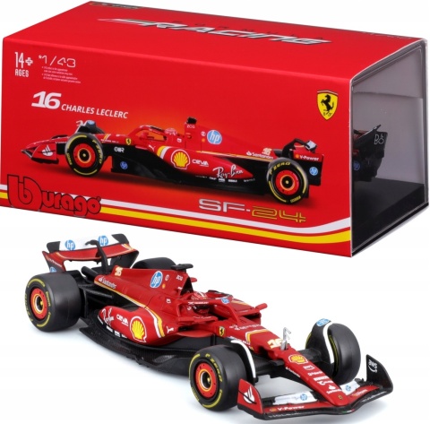 F1 FERRARI SF-24 2024 Ch. Leclerc #16 KASK Imola BBurago 1:43 F1 FERRARI SF-24 2024 Ch. Leclerc #16 KASK Imola BBurago 1:43