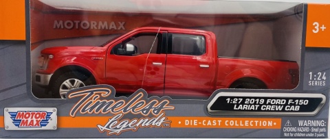 Ford F-150 Lariat Crew Cab '19 model 1:27 Motormax 79363 czerwony Ford F-150 Lariat Crew Cab '19 model 1:27 Motormax 79363 czerwony