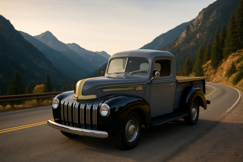 Ford Pickup Jailbar 1942-1947 1:24 Motormax 79388 szary Ford Pickup Jailbar 1942-1947 1:24 Motormax 79388 szary
