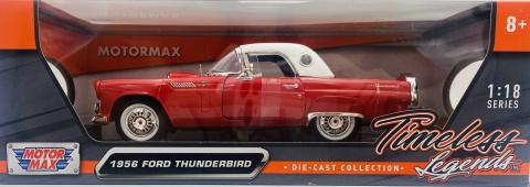 Ford Thunderbird 1956 1:18 model Motormax 73176 czerwony Ford Thunderbird 1956 1:18 model Motormax 73176 czerwony