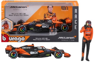Formuła 1 McLaren MCL38 GP Miami F1 2024 #81 Piastri figurka BBurago 1:24