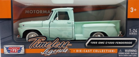 GMC C1000 Fenderside 1966 Pickup 1:24 Motormax 79379 jasny zielony GMC C1000 Fenderside 1966 Pickup 1:24 Motormax 79379 jasny zielony