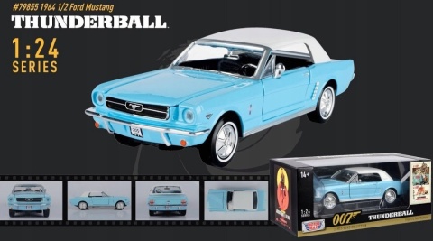 MUSTANG 1/2 1964 James Bond 007 THUNDERBALL 1:24 Motormax 79855