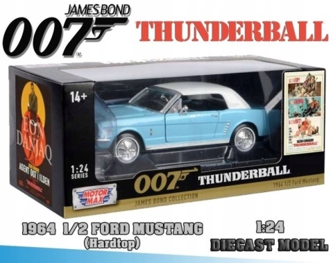 MUSTANG 1/2 1964 James Bond 007 THUNDERBALL 1:24 Motormax 79855