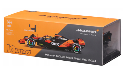McLaren MCL38 GP Miami F1 2024 #4 Norris KASK BBurago 1:24 McLaren MCL38 GP Miami F1 2024 #4 Norris KASK BBurago 1:24