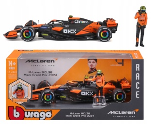 McLaren MCL38 GP Miami F1 2024 #4 Norris figurka BBurago 1:24