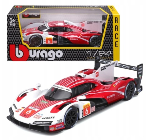PORSCHE 963 #6 Penske Motorsport FIA WEC 24h Le Mans 1:24 BBurago 28042 PORSCHE 963 #6 Penske Motorsport FIA WEC 24h Le Mans 1:24 BBurago 28042