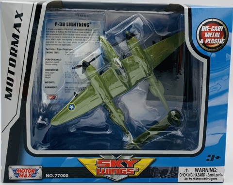 Samolot Lockheed P-38 Lightning model METAL Motormax