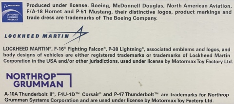 Samolot Northrop Grumman A7 Corsair II 4,5" 11,5 cm METAL Motormax