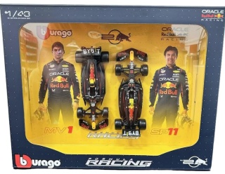 ZESTAW Red Bull F1 Verstappen Perez RB20 2024 do zawieszenia BBurago 1:43