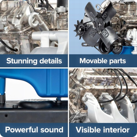 MODEL silnika Ford Mustang V8 - ZBUDUJ SWOJE WŁASNE V8 do złożenia Franzis