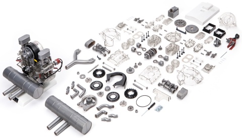 MODEL silnika Porsche 911 Carrera 547 4 cylindry boxer do złożenia 1:3