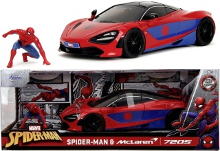 McLaren 720S Spiderman Spider-Man MARVEL JADA 1:24 + figurka