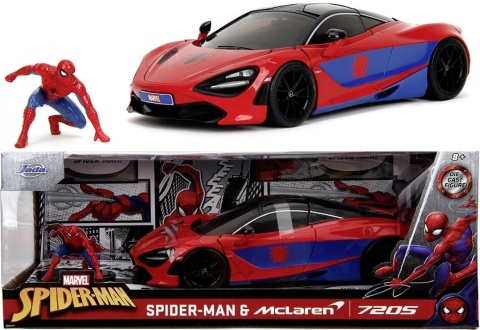 McLaren 720S Spiderman Spider-Man MARVEL JADA 1:24 + figurka