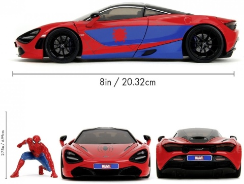 McLaren 720S Spiderman Spider-Man MARVEL JADA 1:24 + figurka