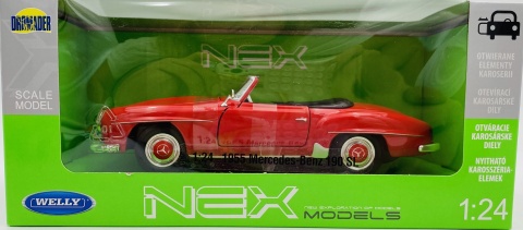 Mercedes-Benz 190 SL model 24118C Welly 1:24 czerwony