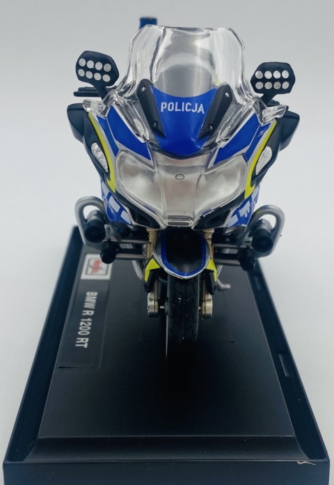 Motocykl BMW R 1200 RT POLICJA Polska WRD na podstawce model 1:18 Maisto