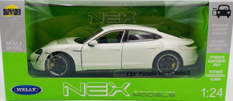 PORSCHE Taycan Turbo S model 24107 metal WELLY 1:24 biały